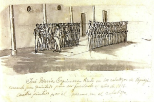 Jose Maria Espinosa Prieto en los calabozos de Popayan, 1816. Espinosa